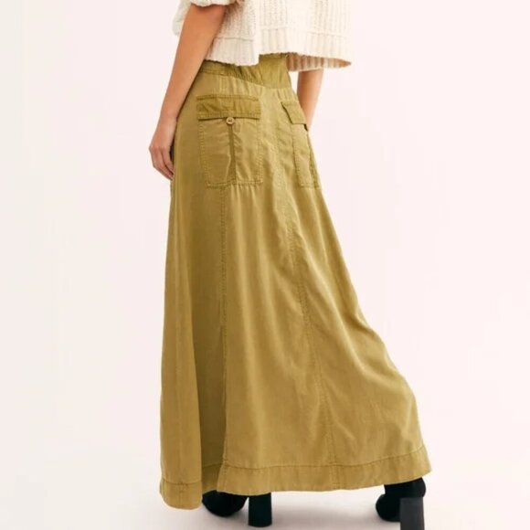 Free People Olive Maxi Skirt NWOT! - Picture 4 of 10
